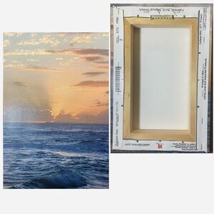 Printed Beach Sunset On Canvas